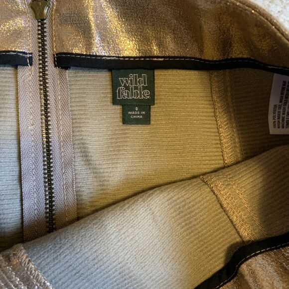 WILD FABLE TARGET ROSE GOLD MINI METALLIC SKIRT  Women’s Size 8 - Picture 4 of 5
